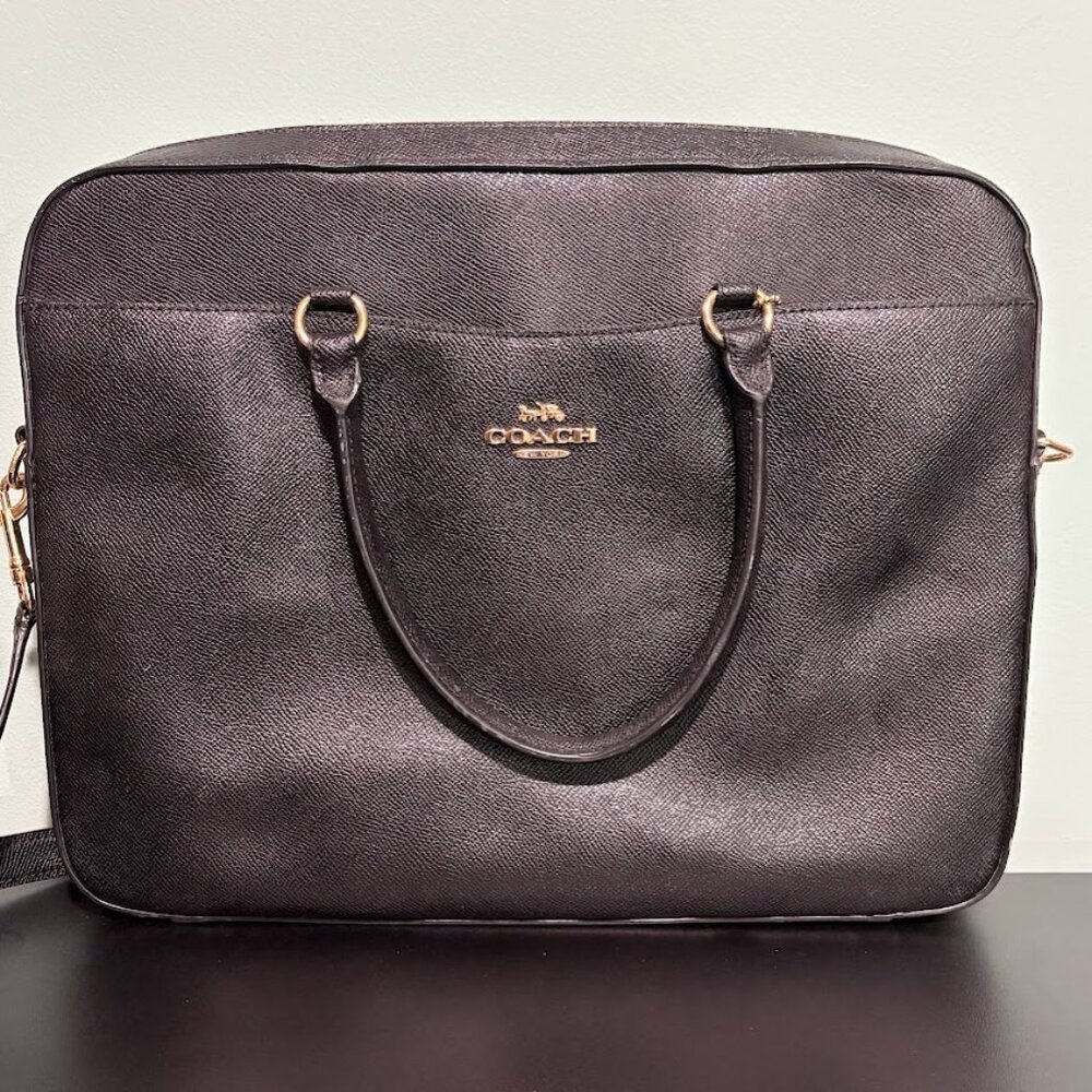 Coach Laptop Bag Black Leather